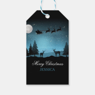 Lieve Rendieren 's Nachts Cadeaulabel