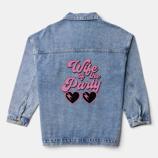 Lieve Retro Echtgenote Van De Party Bachelorette Denim Jacket (Achterkant)