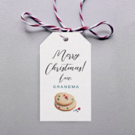 Lieve Retro Kerstkoekjes Waterverf Cadeaulabel
