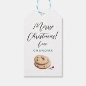 Lieve Retro Kerstkoekjes Waterverf Cadeaulabel (Voorkant)