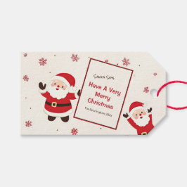 Lieve Retro Kerstman Kerstmis Cadeaulabel