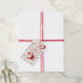 Lieve Retro Kerstman Kerstmis Cadeaulabel (Met Touw)