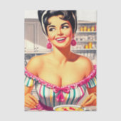 Lieve Retro Keuken Pin-up Tissuepapier (Voorkant)