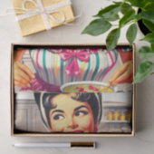 Lieve Retro Keuken Pin-up Tissuepapier (Geschenk)
