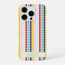 Lieve Retro Kleurrijke Hartjes Patroon Persoonlijk