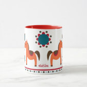 Lieve retro paarden mok (Midden)