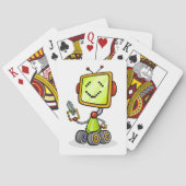 Lieve Retro Robot Cartoon Plezier AI Tech Digitale Pokerkaarten (Achterkant)