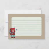 Lieve Retro Robots Kinderen Plat Paneel Bedankkaart (Achterkant)