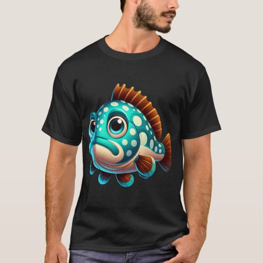 Lieve Reuzenzeebaars Vis T-shirt (Voorkant)