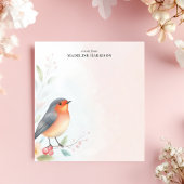 Lieve Robin Roodborst Vogel Gepersonaliseerde Naam Notitieblok
