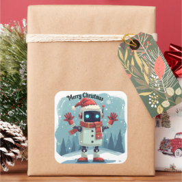 lieve robot Kerst sticker