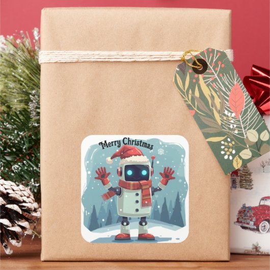 lieve robot Kerst sticker (Feestdagen)