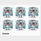 lieve robot Kerst sticker (Vel)
