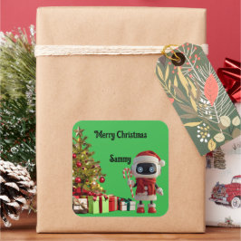 lieve robot Kerst sticker