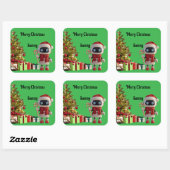 lieve robot Kerst sticker (Vel)