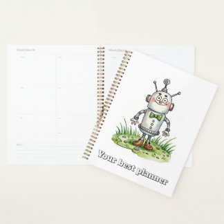 Lieve Robot Waterverf Hardcover Spiraal Planner