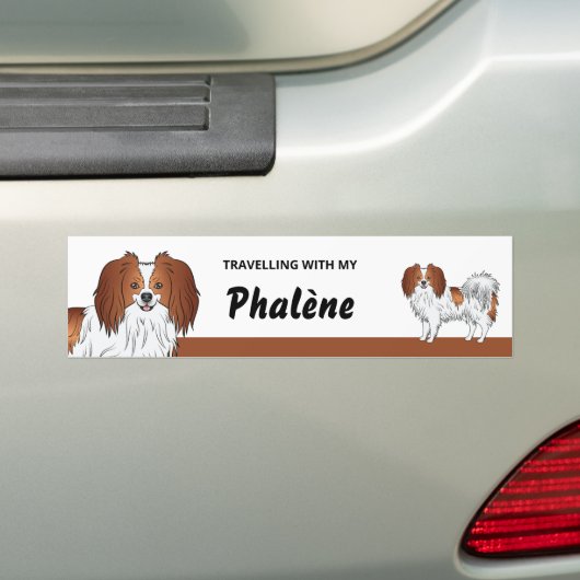 Lieve rode en witte Phalène-hondeneigenaar Bumpersticker (Op auto)