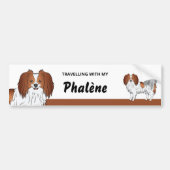 Lieve rode en witte Phalène-hondeneigenaar Bumpersticker (Voorkant)