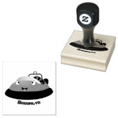 Lieve rode gelukkige hovercraft cartoon  rubberstempel (Gestempeld)