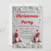 Lieve Rode Gnome Kerstfeest Uitnodiging (Voorkant)