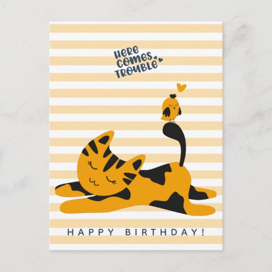 Lieve rode kat - Kinderverjaardag Briefkaart (Voorkant)