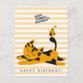 Lieve rode kat - verjaardag kinderen briefkaart (Voorkant)