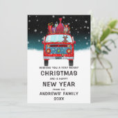 Lieve Rode Kerstman Van Rendier Hond Sneeuw Kerstm Feestdagenkaart (Staand voorkant)