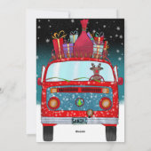 Lieve Rode Kerstman Van Rendier Hond Sneeuw Kerstm Feestdagenkaart (Achterkant)