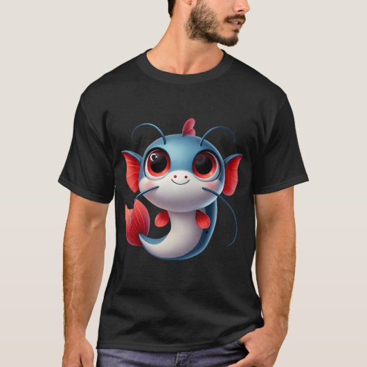 Lieve Rode Staart Meerval T-shirt (Voorkant)