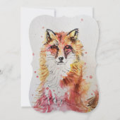 Lieve Rode Vos Watercolour 40e Verjaardagsuitnodig Kaart (Achterkant)