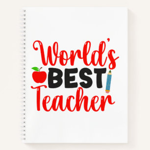 Lieve Rode Werelds Beste Leraar Typografie Notitieboek