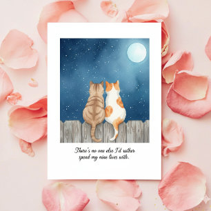 Lieve romantische kat valentinekaart voor ware lie feestdagenkaart