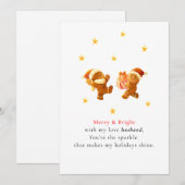 Lieve romantische kerstkaart voor echtgenoot (Voorkant / Achterkant)