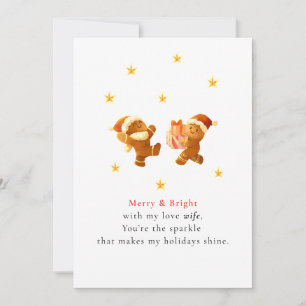 Lieve romantische vrouw kerstkaart