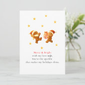 Lieve romantische vrouw kerstkaart (Staand voorkant)