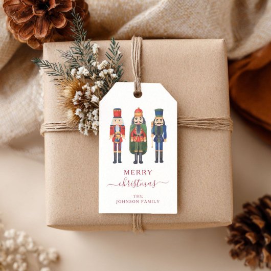 Lieve Rood Notenkraker Kerstmis Cadeaulabel