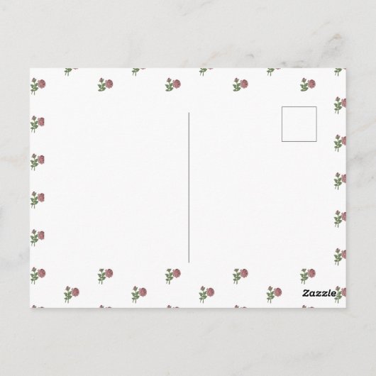 Lieve roos bloempatroon denk aan jou! briefkaart (Achterkant)