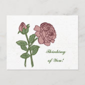 Lieve roos bloempatroon denk aan jou!  briefkaart (Voorkant)