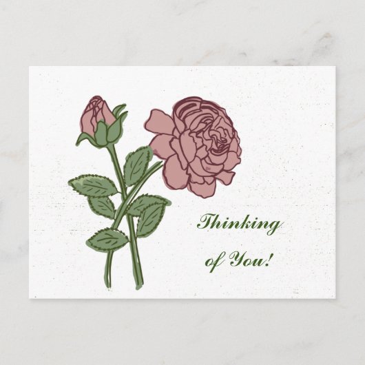 Lieve roos bloempatroon denk aan jou!  briefkaart (Voorkant)