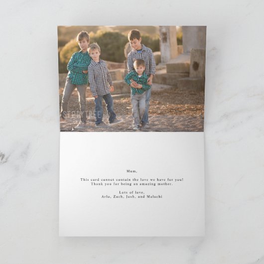 Lieve Roos Foto Moederdag Kaart (Binnen)