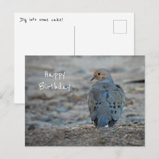 Lieve rouwduif verjaardagskaart briefkaart (Voorkant / Achterkant)