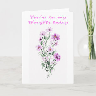 Lieve Roze Anemonen Denken Aan Jou Kaart