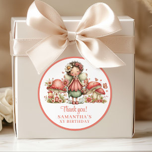 Lieve Roze Bloemen Verjaardag Bedankt Ronde Sticker