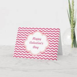 Lieve roze chevron Valentijnskaart Feestdagen Kaart