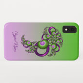 Lieve Roze Groene Harten Abstract Fractal Naam Case-Mate iPhone Case (Achterkant (horizontaal))