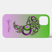 Lieve Roze Groene Harten Abstract Fractal Naam Case-Mate iPhone Case (Achterkant (horizontaal))