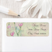 Lieve Roze Hart Bloemen Bruiloft Etiket (Insitu)