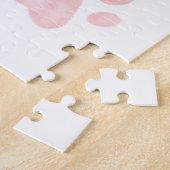 Lieve Roze Hond Moeder Foto Naam Legpuzzel (Zijkant)