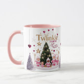 Lieve Roze Kerstman Twinkel Familie Persoonlijke C Mok (Links)