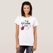 Lieve Roze Lieveheersbeestje met Hartjes op Witte  T-shirt (Voorkant volledig)
